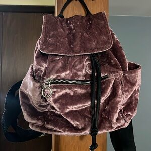 American Eagle Pink Crushed Velvet Backpack